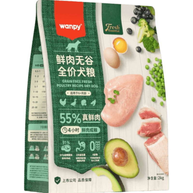 Wanpy Fresh Meat Grain - Free Complete Dog Food
