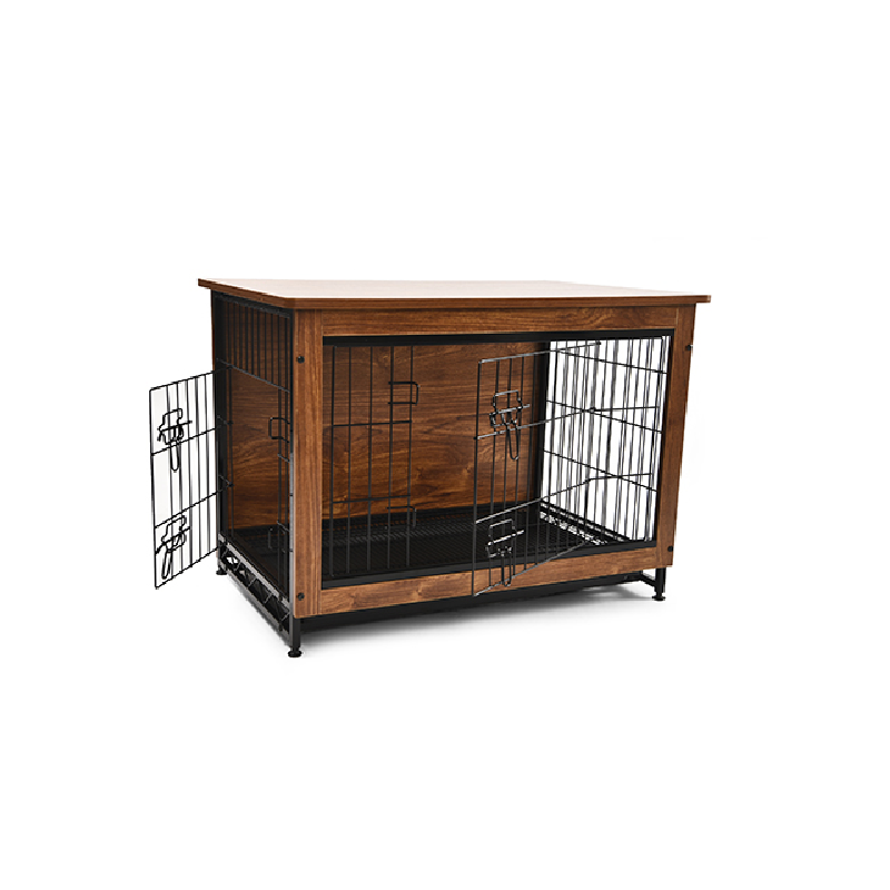 Wood with iron dog cage