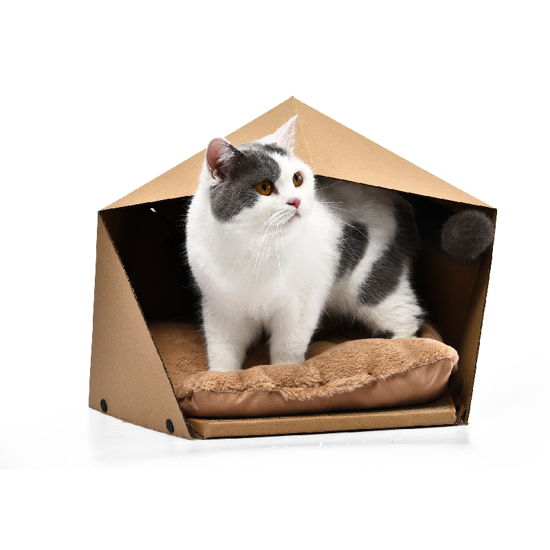 Foldable cardboard cat cave